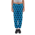 Polka Dots - Black on Cerulean Women s Jogger Sweatpants