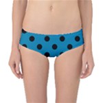 Polka Dots - Black on Cerulean Classic Bikini Bottoms
