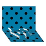 Polka Dots - Black on Cerulean LOVE Bottom 3D Greeting Card (7x5)