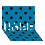 Polka Dots - Black on Cerulean HOPE 3D Greeting Card (7x5)