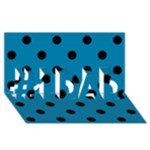 Polka Dots - Black on Cerulean #1 DAD 3D Greeting Card (8x4)