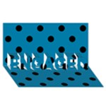 Polka Dots - Black on Cerulean ENGAGED 3D Greeting Card (8x4)