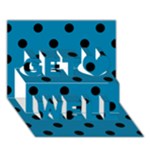 Polka Dots - Black on Cerulean Get Well 3D Greeting Card (7x5)