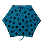 Polka Dots - Black on Cerulean Mini Umbrella