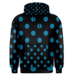 Polka Dots - Cerulean on Black Men s Pullover Hoodie