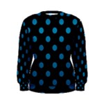 Polka Dots - Cerulean on Black Women s Sweatshirt
