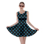 Polka Dots - Cerulean on Black Skater Dress