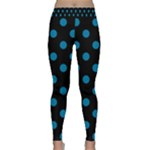 Polka Dots - Cerulean on Black Yoga Leggings