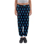 Polka Dots - Cerulean on Black Women s Jogger Sweatpants