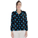 Polka Dots - Cerulean on Black Wind Breaker (Women)