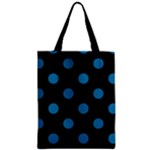 Polka Dots - Cerulean on Black Zipper Classic Tote Bag