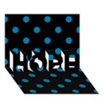 Polka Dots - Cerulean on Black HOPE 3D Greeting Card (7x5)