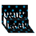 Polka Dots - Cerulean on Black You Rock 3D Greeting Card (7x5)