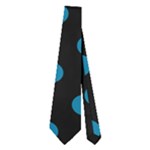 Polka Dots - Cerulean on Black Necktie (Two Side)