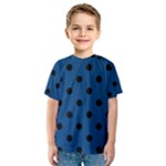 Polka Dots - Black on Dark Cerulean Kid s Sport Mesh Tee