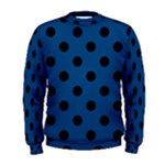 Polka Dots - Black on Dark Cerulean Men s Sweatshirt