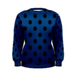 Polka Dots - Black on Dark Cerulean Women s Sweatshirt