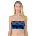 Polka Dots - Black on Dark Cerulean Bandeau Top