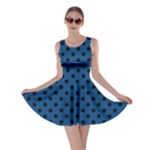 Polka Dots - Black on Dark Cerulean Skater Dress