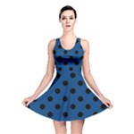 Polka Dots - Black on Dark Cerulean Reversible Skater Dress
