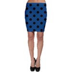 Polka Dots - Black on Dark Cerulean Bodycon Skirt