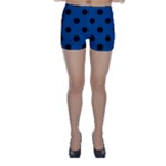 Polka Dots - Black on Dark Cerulean Skinny Shorts