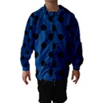 Polka Dots - Black on Dark Cerulean Hooded Wind Breaker (Kids)