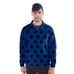 Polka Dots - Black on Dark Cerulean Wind Breaker (Men)
