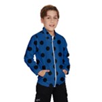 Polka Dots - Black on Dark Cerulean Wind Breaker (Kids)