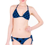 Polka Dots - Black on Dark Cerulean Bikini Set