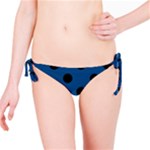 Polka Dots - Black on Dark Cerulean Bikini Bottom