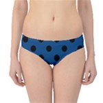 Polka Dots - Black on Dark Cerulean Hipster Bikini Bottoms