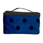Polka Dots - Black on Dark Cerulean Cosmetic Storage Case