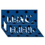 Polka Dots - Black on Dark Cerulean Best Friends 3D Greeting Card (8x4)