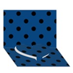 Polka Dots - Black on Dark Cerulean Heart Bottom 3D Greeting Card (7x5)
