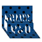 Polka Dots - Black on Dark Cerulean THANK YOU 3D Greeting Card (7x5)