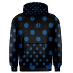 Polka Dots - Dark Cerulean on Black Men s Pullover Hoodie