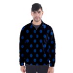 Polka Dots - Dark Cerulean on Black Wind Breaker (Men)