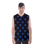 Polka Dots - Dark Cerulean on Black Men s Basketball Tank Top
