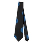 Polka Dots - Dark Cerulean on Black Necktie (Two Side)
