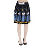 Halloween witch - blue owl Pleated Skirt