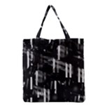 Black and white neon city Grocery Tote Bag