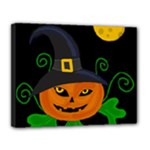 Halloween witch pumpkin Canvas 14  x 11 