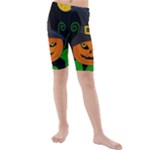 Halloween witch pumpkin Kids  Mid Length Swim Shorts