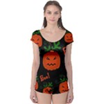 Halloween pumpkin pattern Boyleg Leotard 