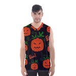 Halloween pumpkin pattern Men s Basketball Tank Top