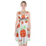 Halloween pumpkins pattern Racerback Midi Dress