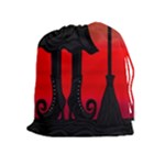 Halloween black witch Drawstring Pouches (Extra Large)