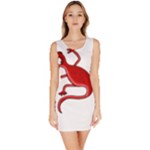 Red lizard Sleeveless Bodycon Dress