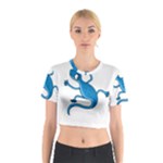 Blue lizard Cotton Crop Top